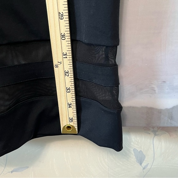 Vtg BEBE Sexy Black Bodycon Mini Dress NWT Sz S/P Sheer Mesh Detail 3/4 Sleeve - Picture 13 of 16